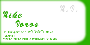 mike voros business card